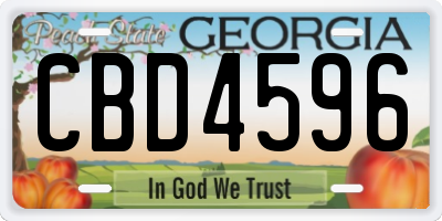 GA license plate CBD4596