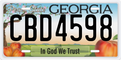 GA license plate CBD4598