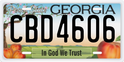 GA license plate CBD4606