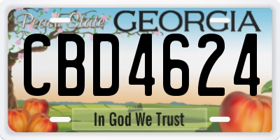 GA license plate CBD4624