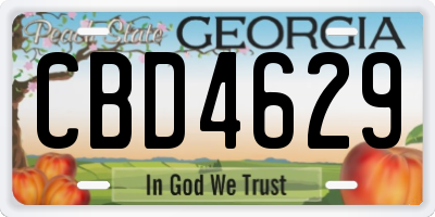 GA license plate CBD4629