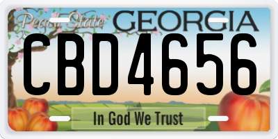 GA license plate CBD4656
