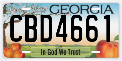 GA license plate CBD4661