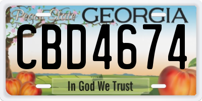 GA license plate CBD4674