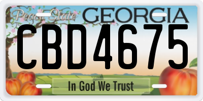 GA license plate CBD4675