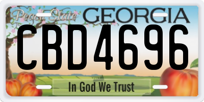 GA license plate CBD4696