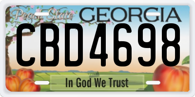 GA license plate CBD4698