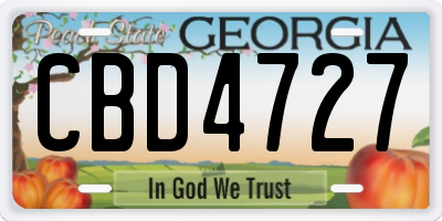 GA license plate CBD4727