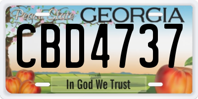 GA license plate CBD4737