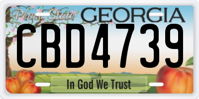 GA license plate CBD4739