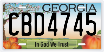 GA license plate CBD4745