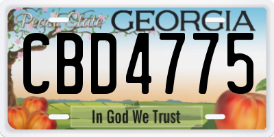 GA license plate CBD4775