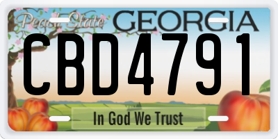GA license plate CBD4791