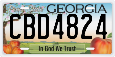 GA license plate CBD4824