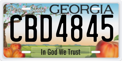 GA license plate CBD4845