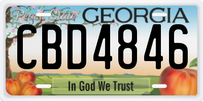 GA license plate CBD4846