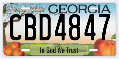 GA license plate CBD4847