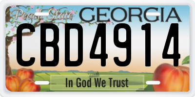 GA license plate CBD4914