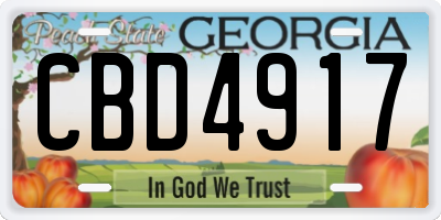 GA license plate CBD4917