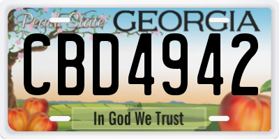 GA license plate CBD4942