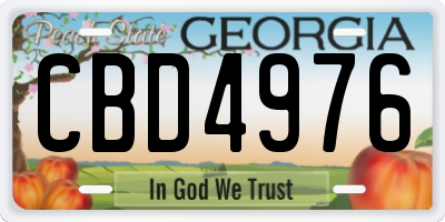 GA license plate CBD4976