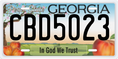 GA license plate CBD5023