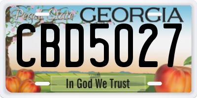 GA license plate CBD5027