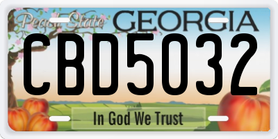 GA license plate CBD5032