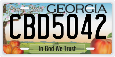 GA license plate CBD5042