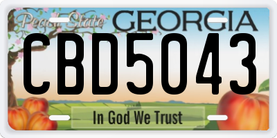 GA license plate CBD5043