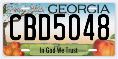 GA license plate CBD5048