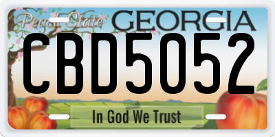 GA license plate CBD5052