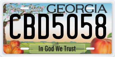GA license plate CBD5058