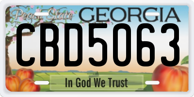GA license plate CBD5063