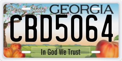 GA license plate CBD5064