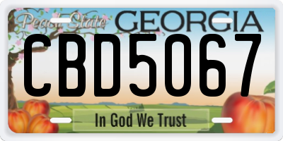 GA license plate CBD5067