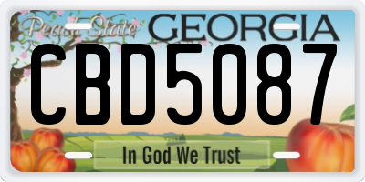 GA license plate CBD5087