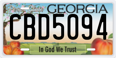 GA license plate CBD5094