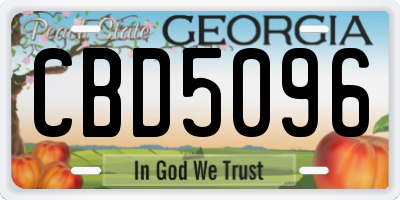 GA license plate CBD5096