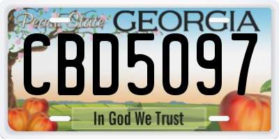 GA license plate CBD5097
