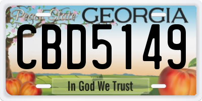 GA license plate CBD5149