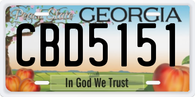 GA license plate CBD5151