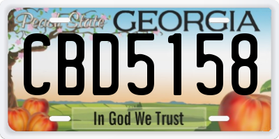 GA license plate CBD5158
