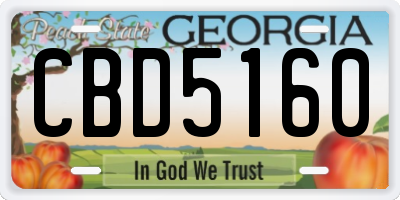 GA license plate CBD5160