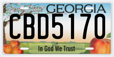 GA license plate CBD5170