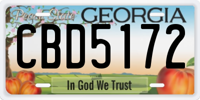 GA license plate CBD5172