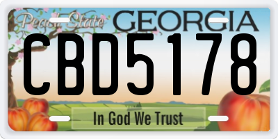 GA license plate CBD5178