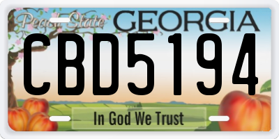 GA license plate CBD5194