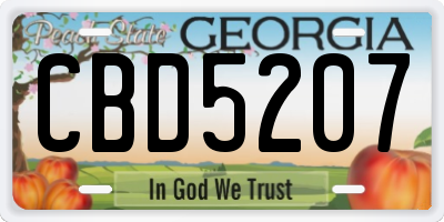 GA license plate CBD5207