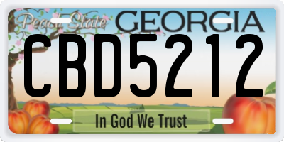 GA license plate CBD5212